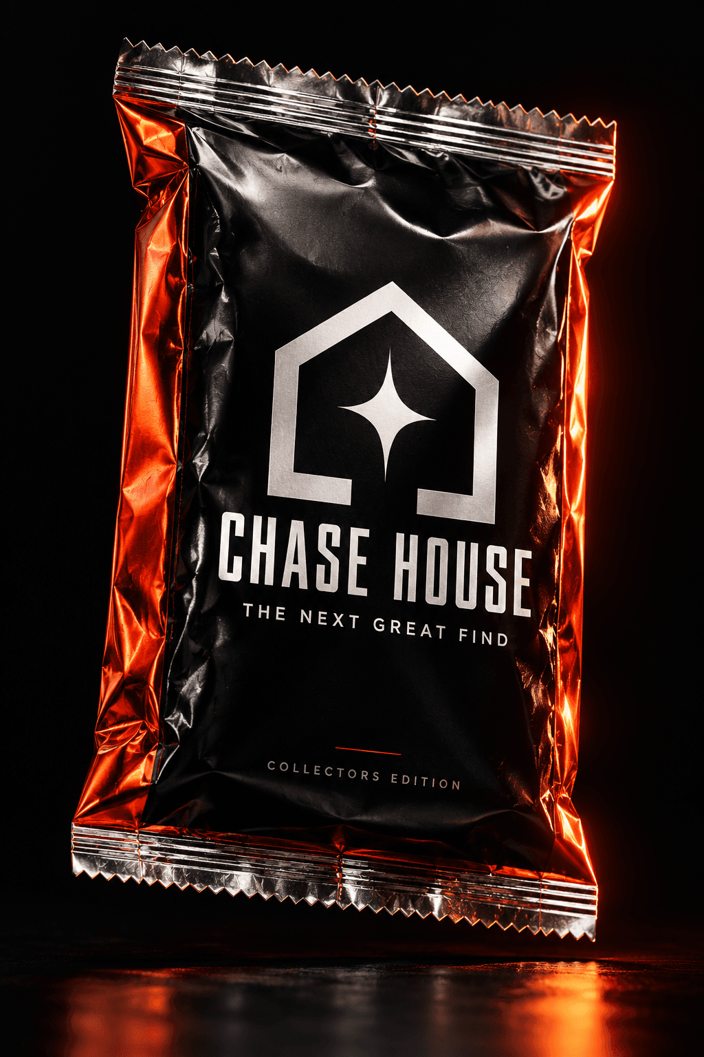 Concept for a black and orange Chase House collectible pack